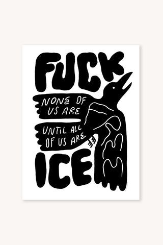Fuck ICE Raven Mini Poster
