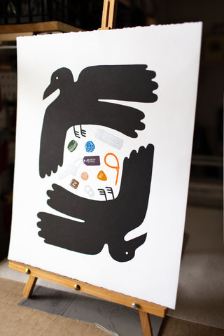 Hugi + Muni Relief Print