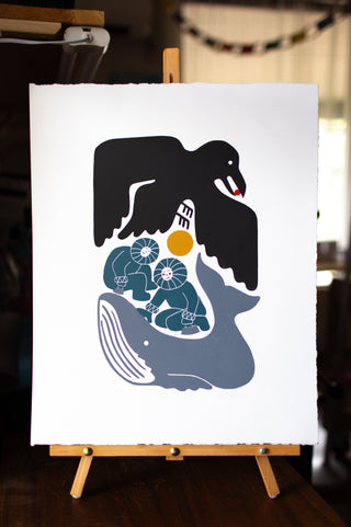 Qalngaaĝimguusix̂ Relief Print