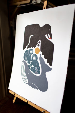 Qalngaaĝimguusix̂ Relief Print