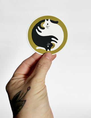 Yin Yang Cats Sticker