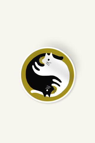 Yin Yang Cats Sticker
